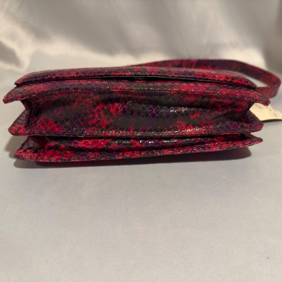 Vintage Fuschia Snakeskin Python Shoulder Bag Purse - Picture 8 of 9
